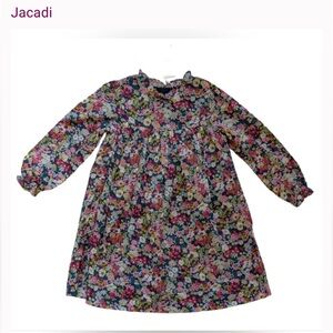 Jacadi Paris 5 A 110 cm dress floral long sleeves lined ruffles 185$